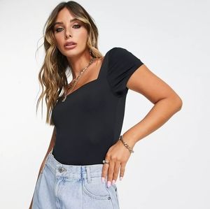 MSRP $45 NWOT Topshop Cap Sleeve Bodysuit Sz 8-10